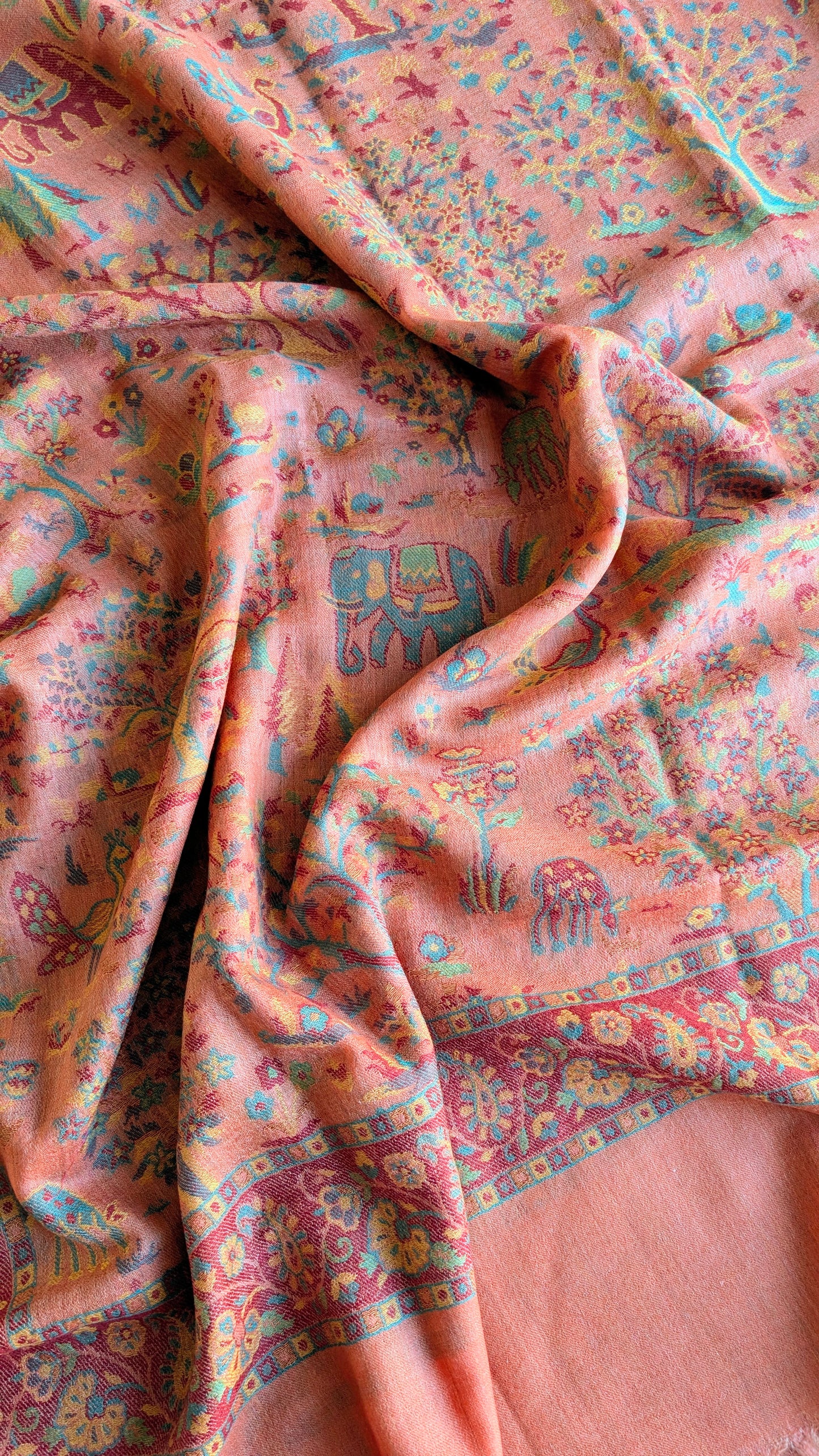 Pure Pashmina Shawl - Orangish Pink
