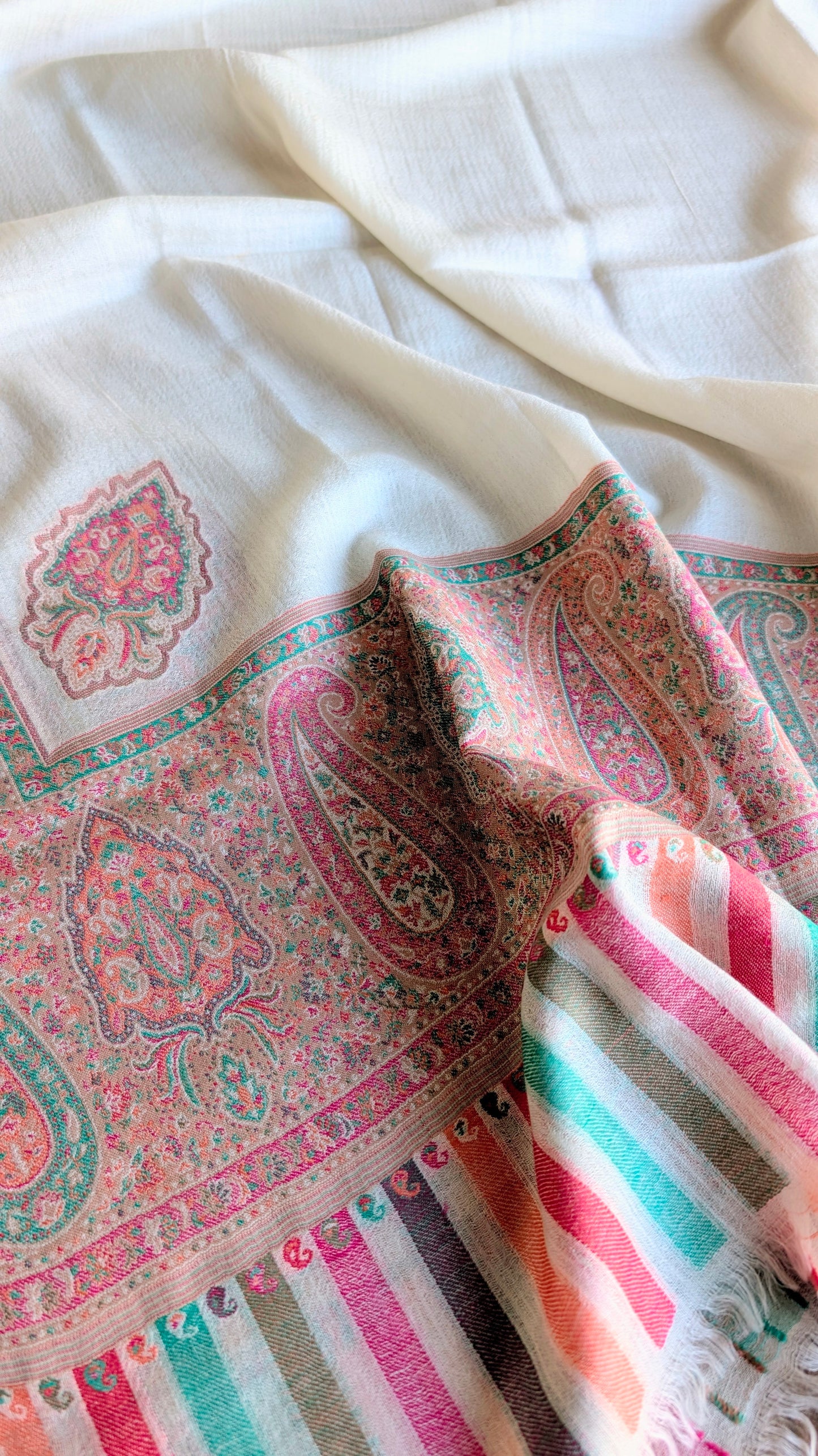 Pure Pashmina Shawl in White