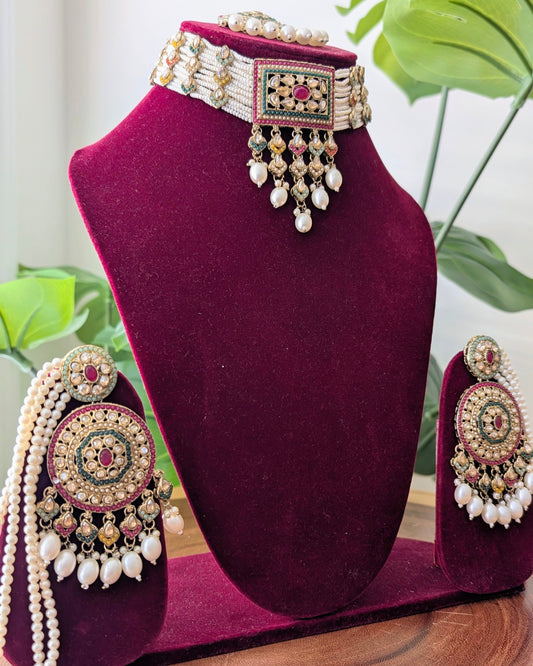 Kaneez Premium Jadau Choker - Multi