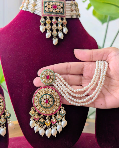 Kaneez Premium Jadau Choker - Multi