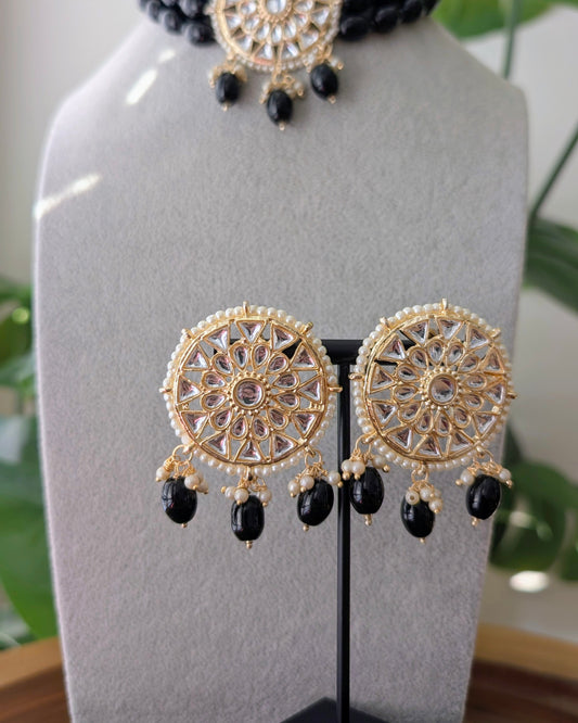 Roopam Kundan Choker Necklace - Black