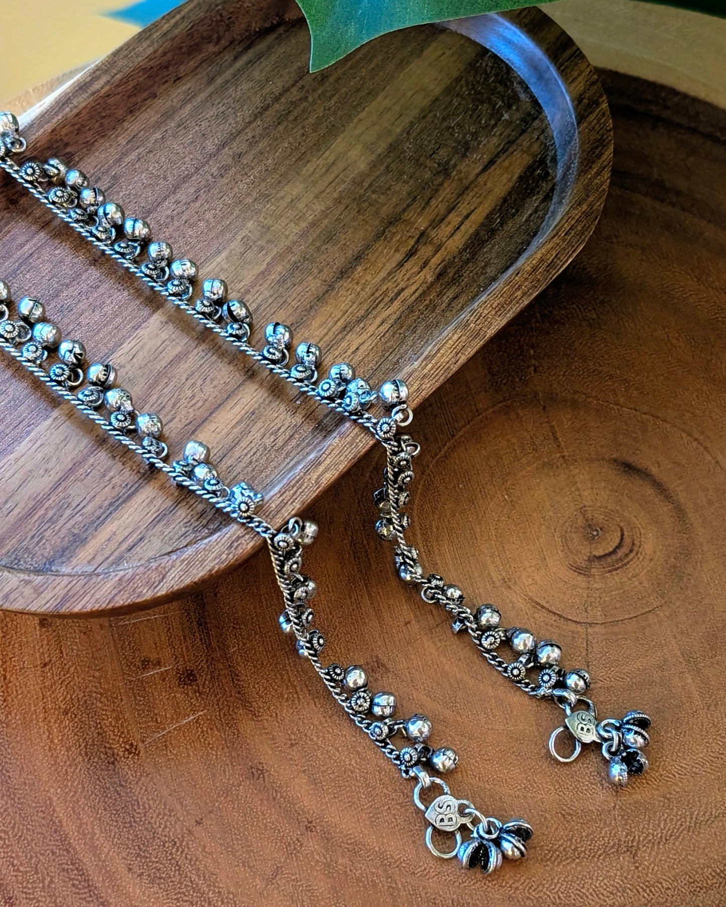 Oxidized Silver Ghungroo Anklets