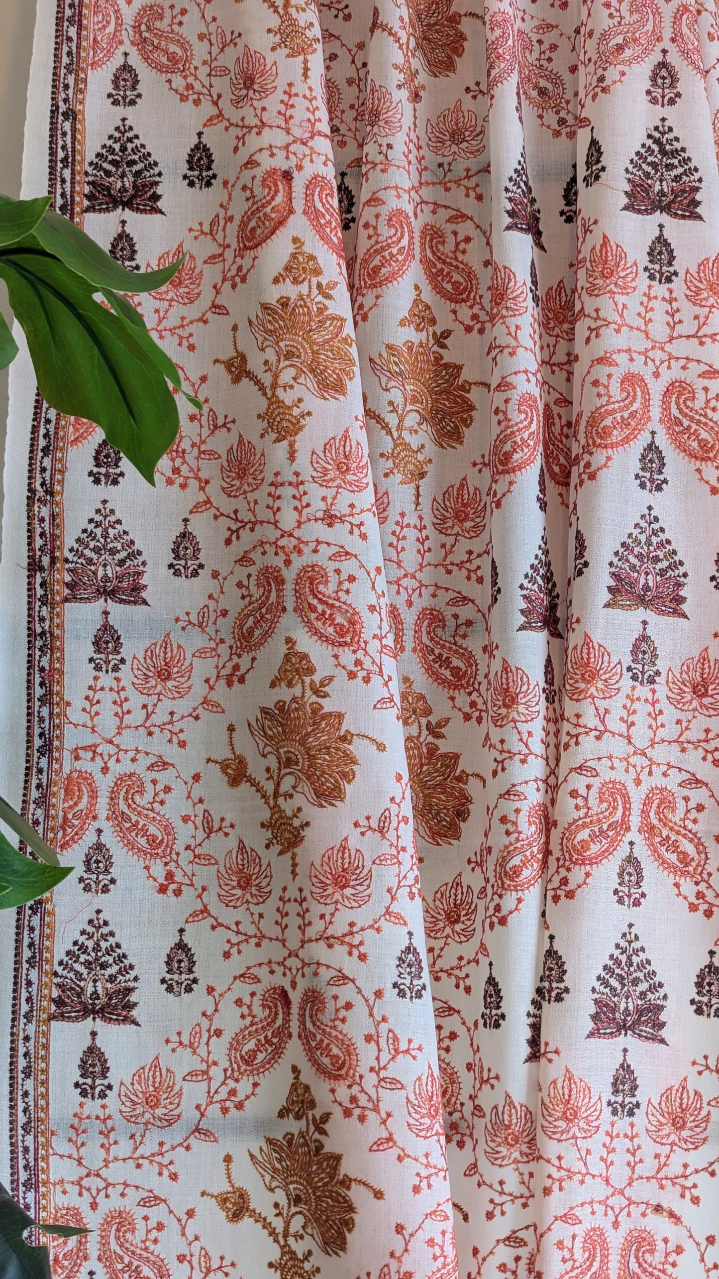 Unisex Semi Pashmina Woolen Kashmiri Shawl - White