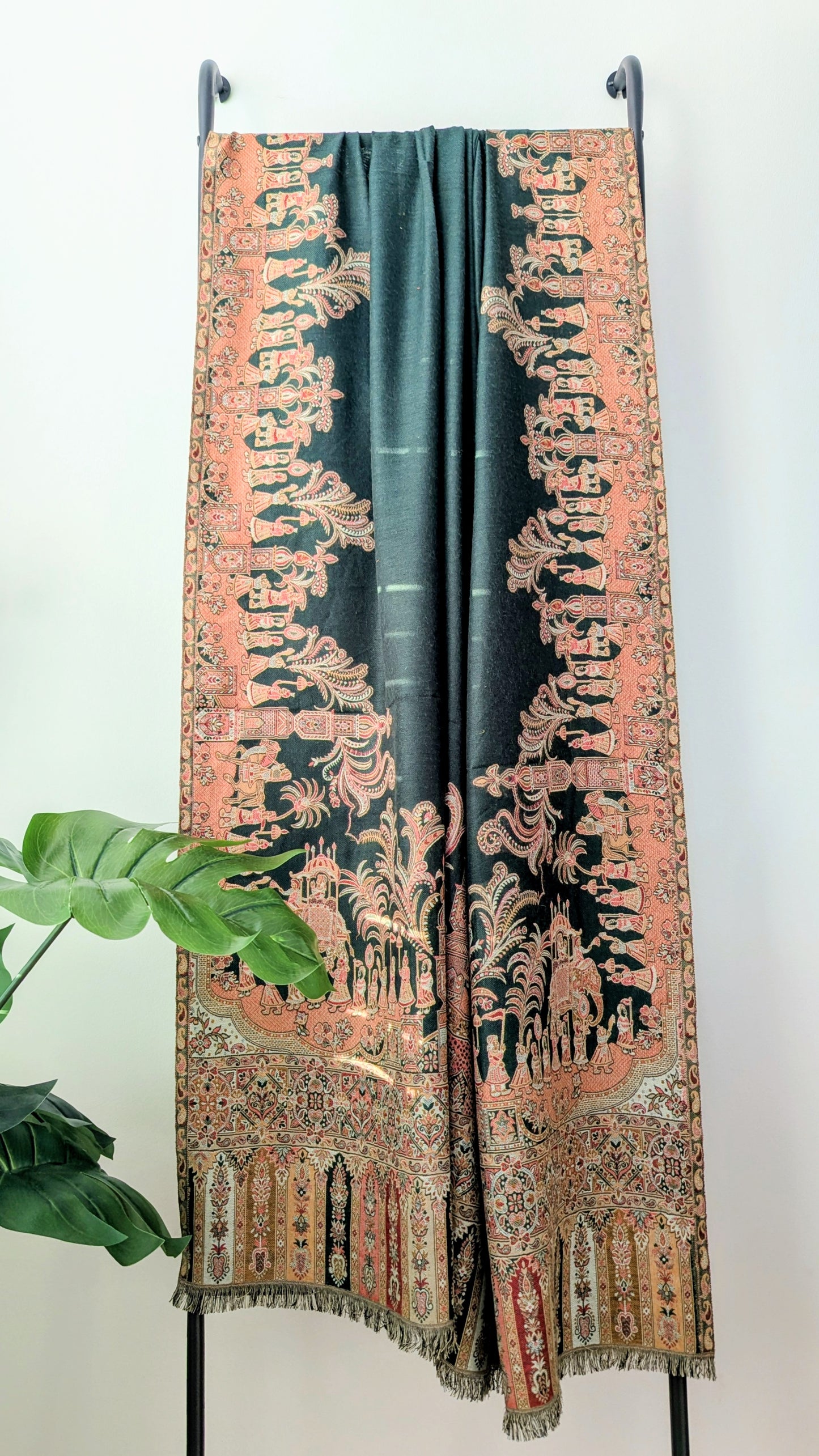 Darbar Kani Weave Woolen Shawl - Green