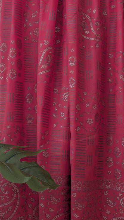 Kani Weave Zari Woolen Shawl - Pink