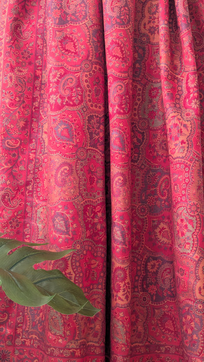 Kani Weave Woolen Shawl - Red