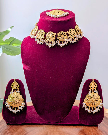 Priyal Jadau Necklace - Pearl