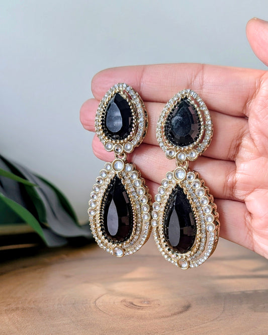 Premium Drop Earrings - Black