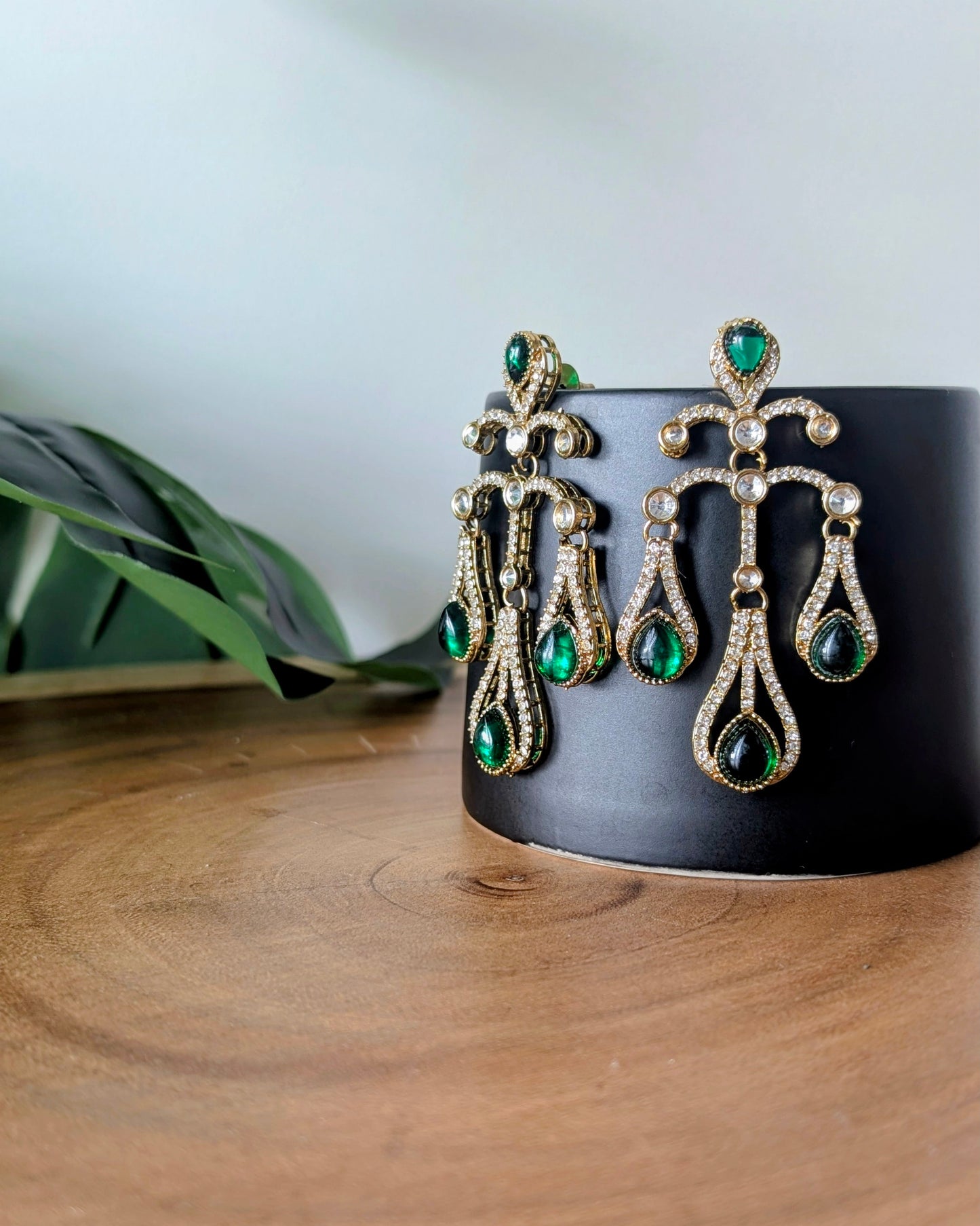 Nayra Chandelier Earrings - Green