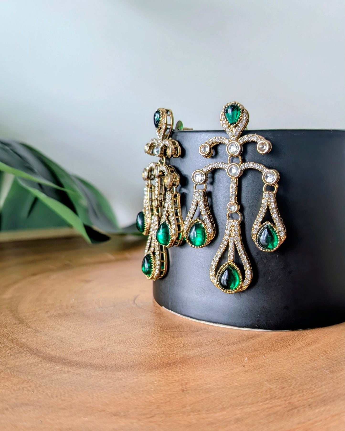 Nayra Chandelier Earrings - Green
