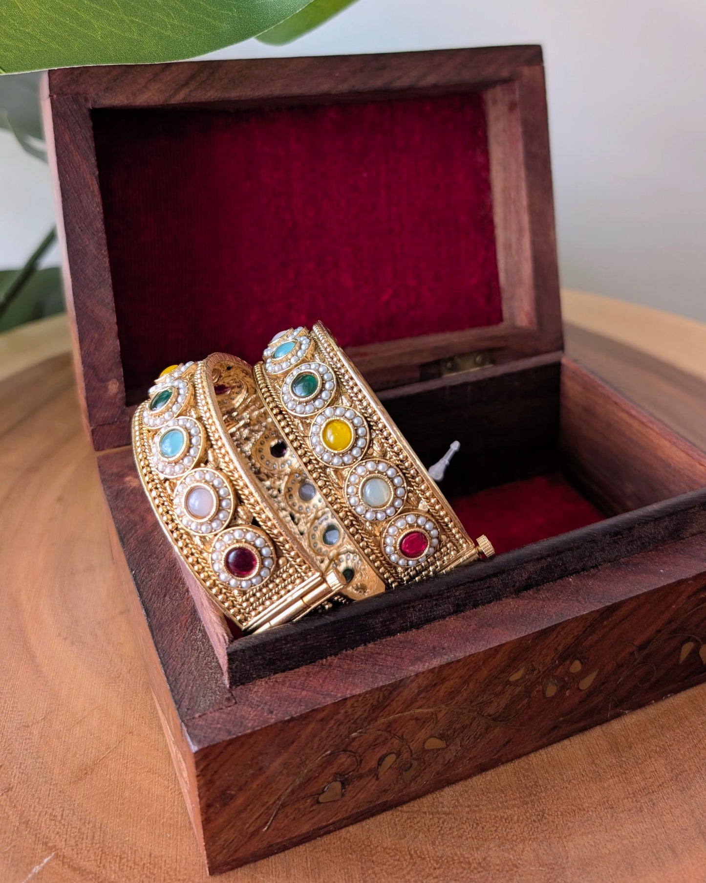 Aveera Golden Pearl Bangles