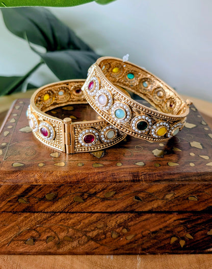 Aveera Golden Pearl Bangles