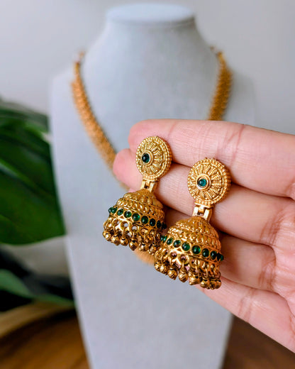 Antique Golden Necklace - Green