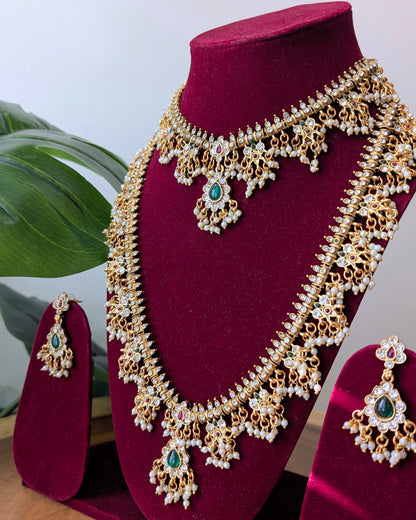 Rakhi Two Layer Traditional Long Haram Necklace