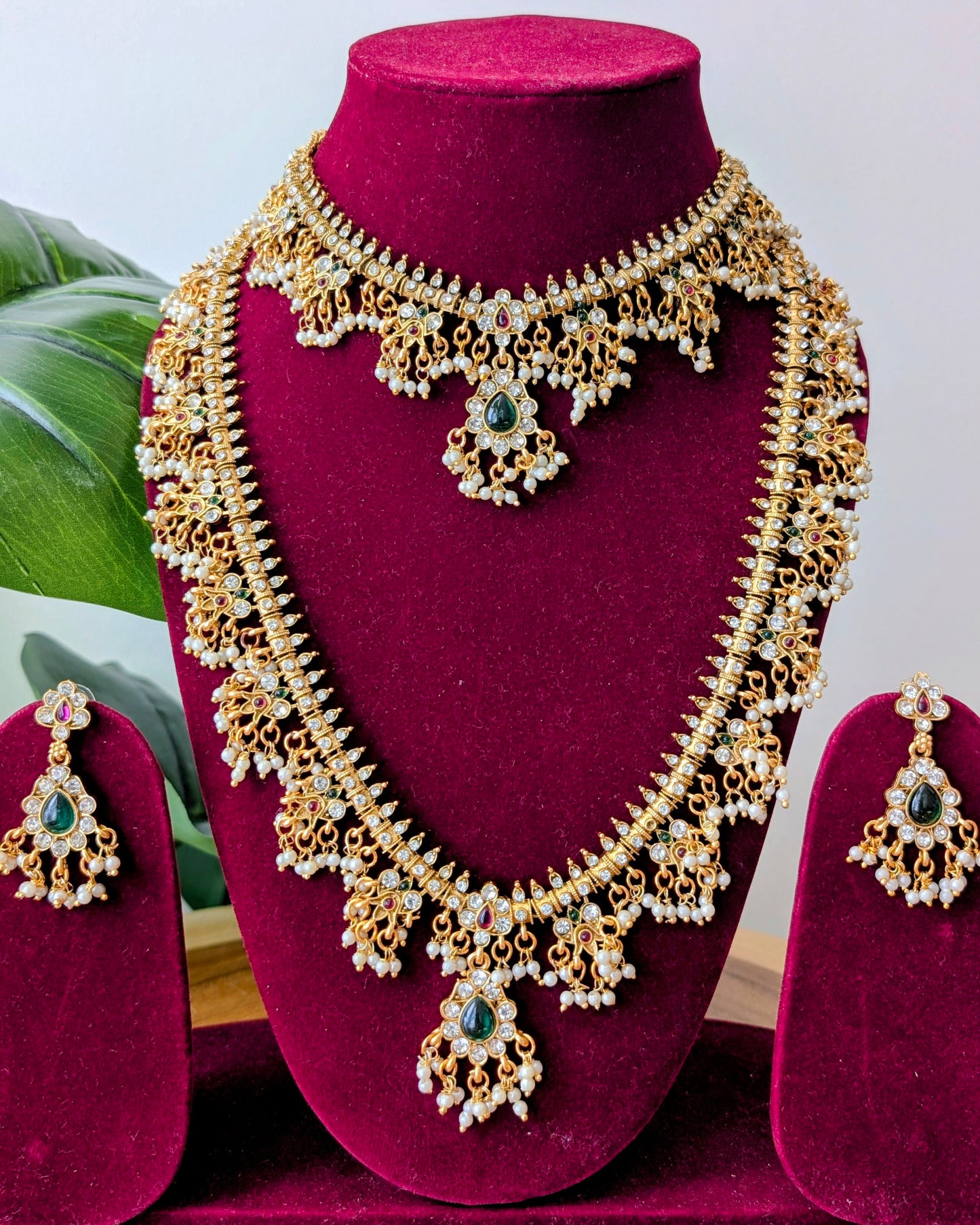 Rakhi Two Layer Traditional Long Haram Necklace