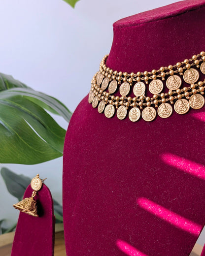 Two Layer Coin Choker Necklace