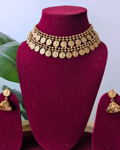 Two Layer Coin Choker Necklace