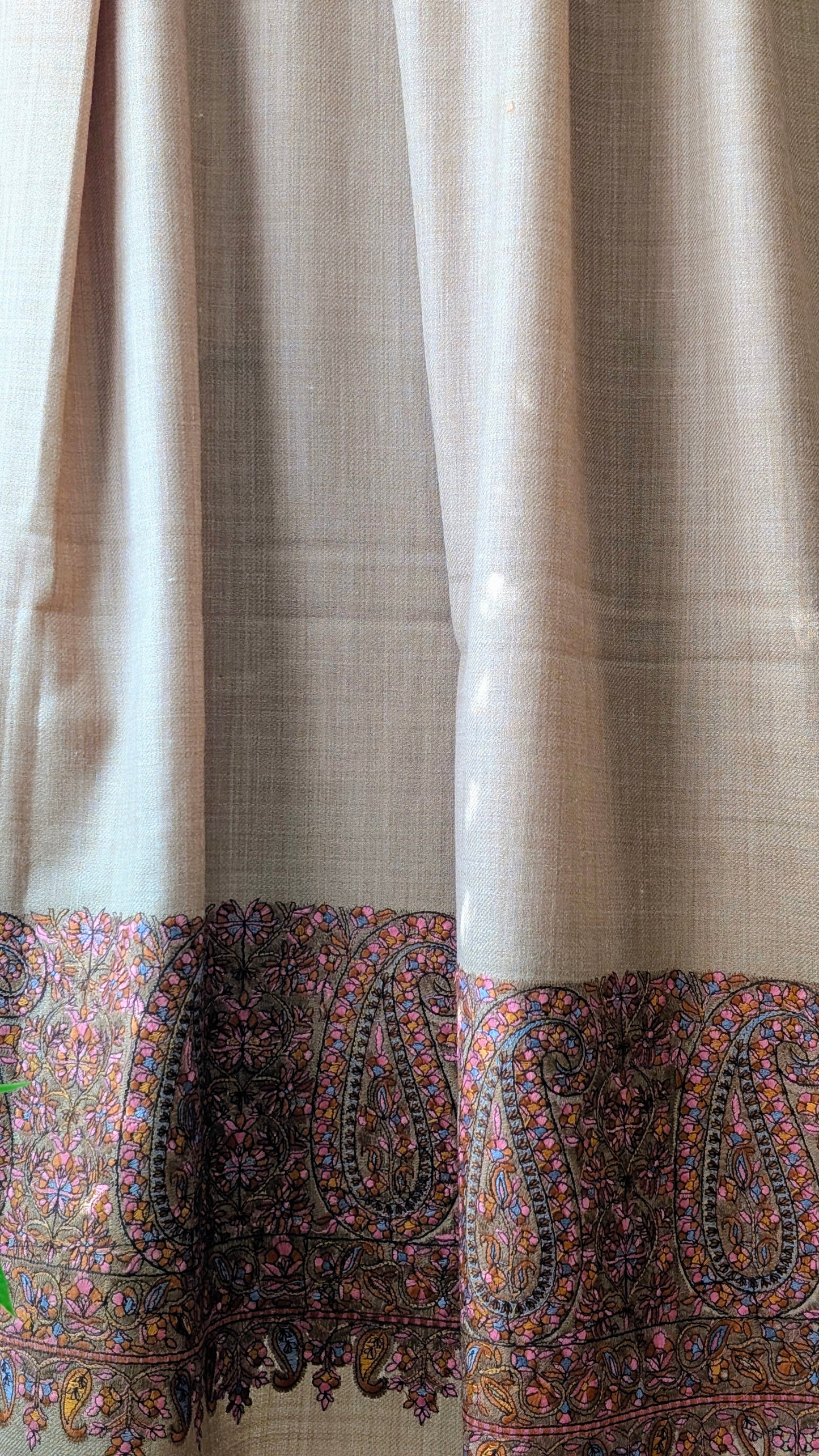 Unisex Brown Shawl w/ Border