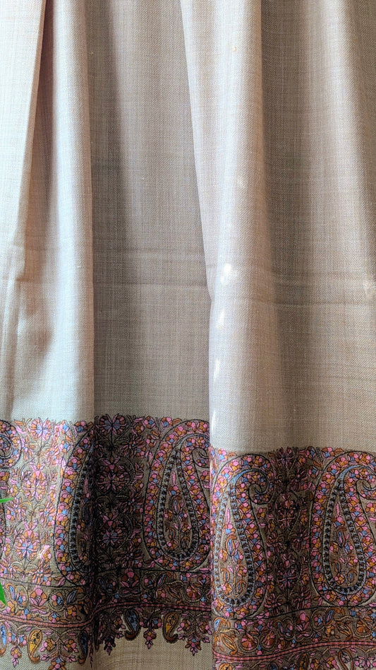 Unisex Brown Shawl w/ Border