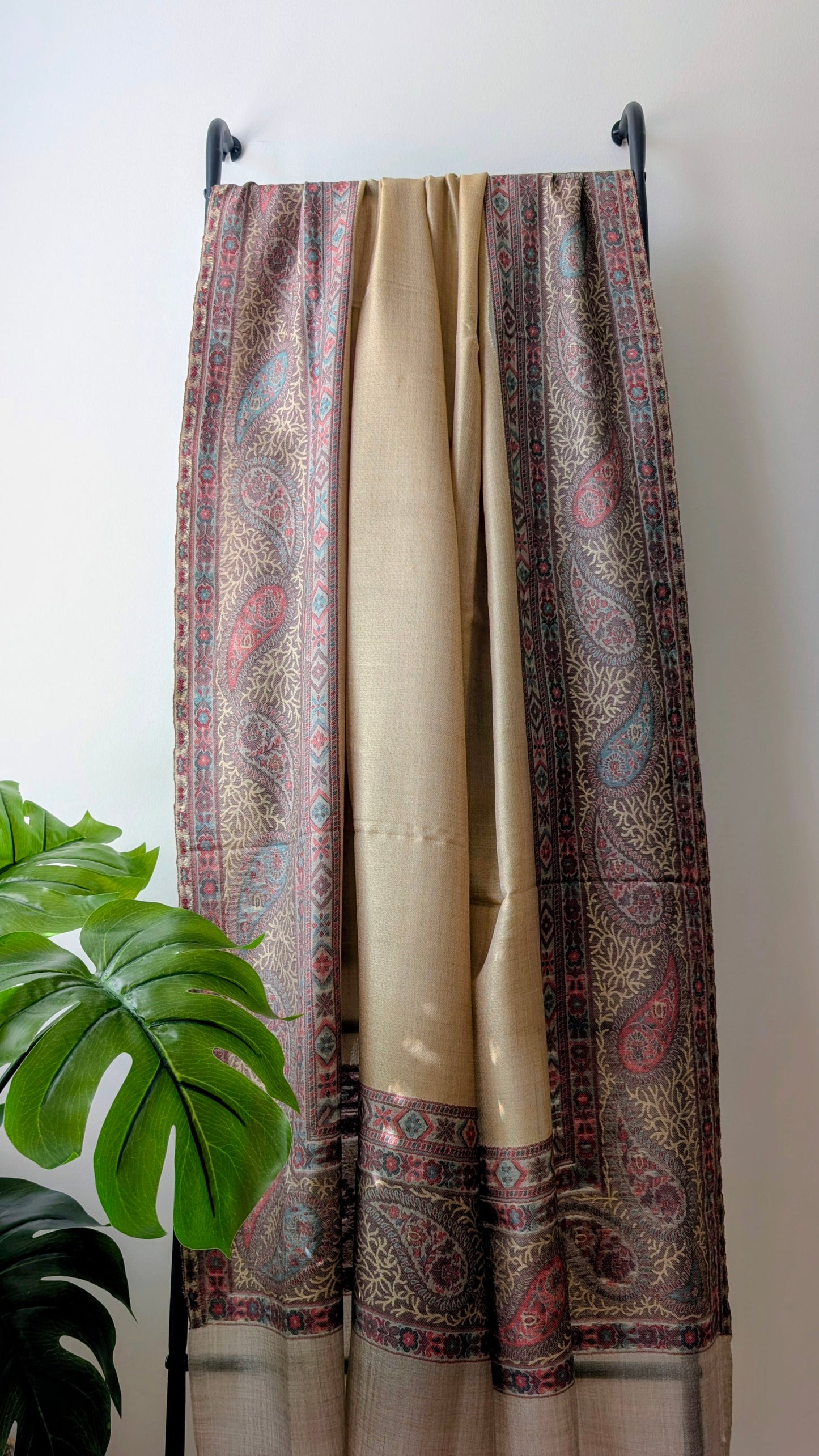Pure Pashmina Shawl in Golden Beige