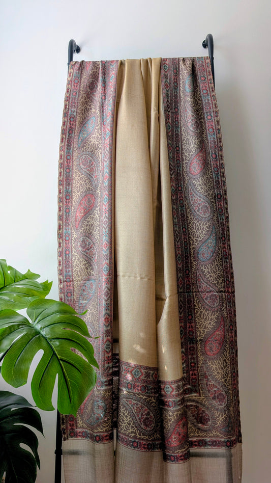 Pure Pashmina Shawl in Golden Beige