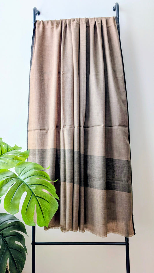 Unisex Semi Pashmina Woolen Shawl - Brown
