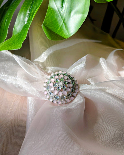 Niharika Adjustable Ring - Blush