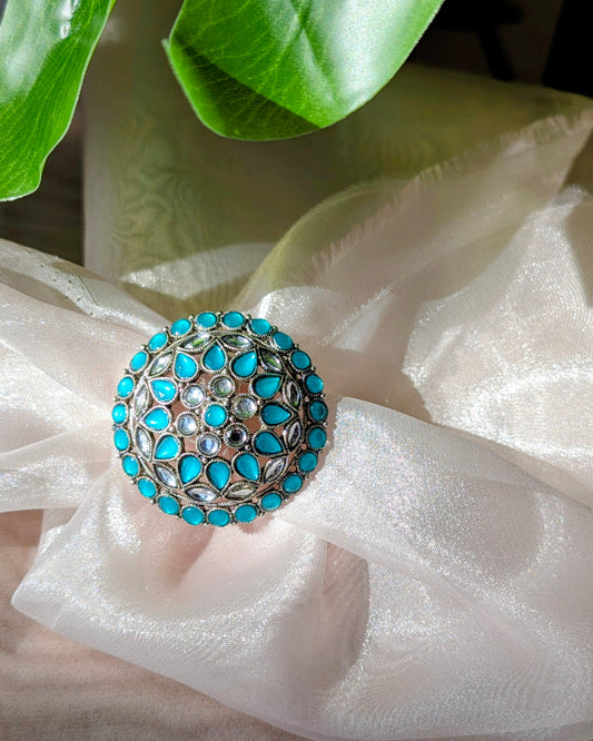 Niharika Adjustable Ring - Green
