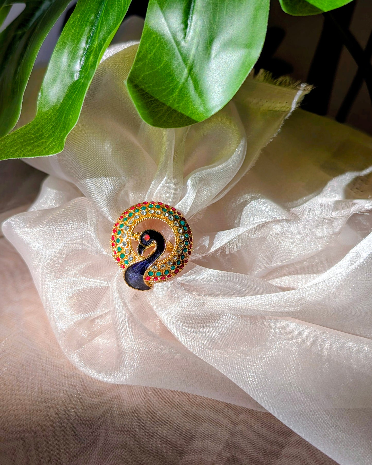 Peacock Adjustable Ring