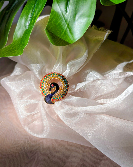 Peacock Adjustable Ring