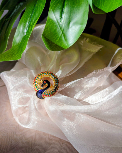 Peacock Adjustable Ring