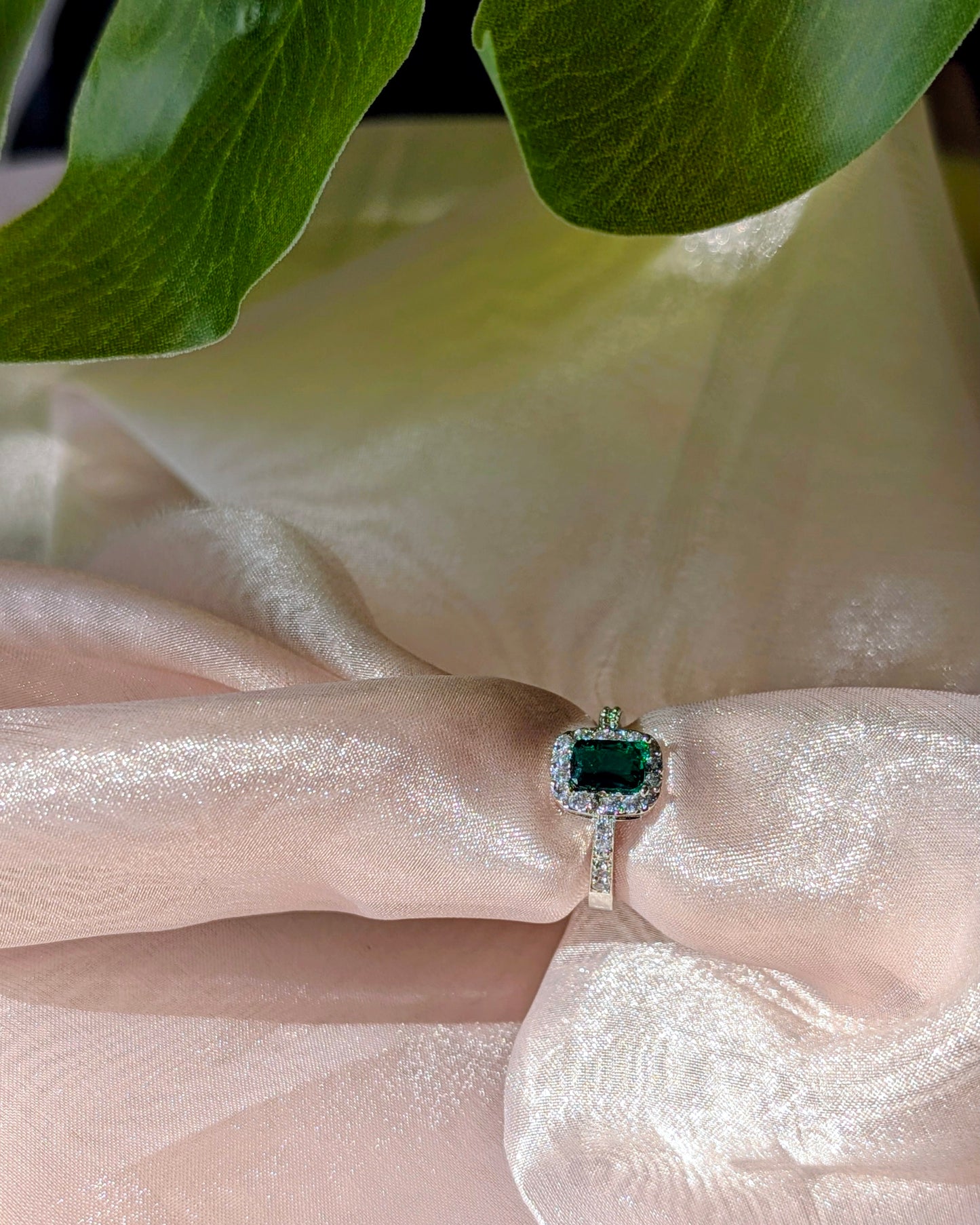 AD Silver Ring - Green