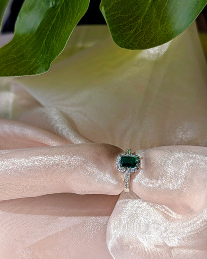 AD Silver Ring - Green