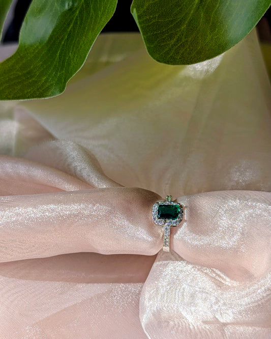 AD Silver Ring - Green