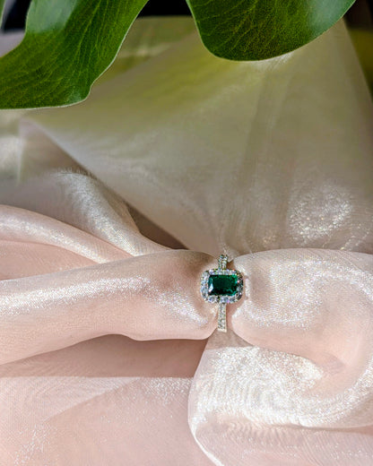 AD Silver Ring - Green