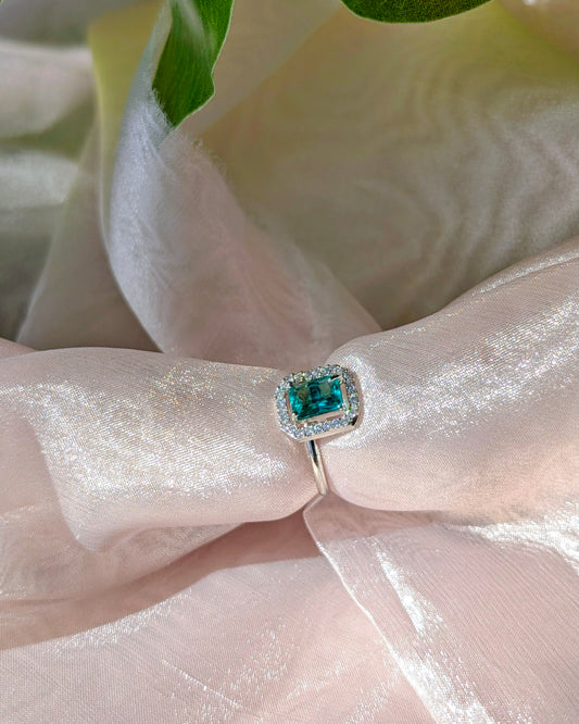 AD Silver Ring - Aqua