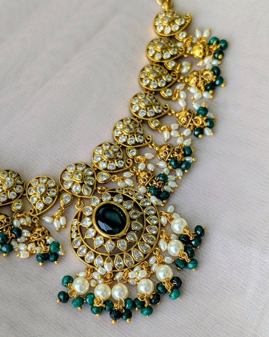 Sanya Victorian AD Necklace - Green