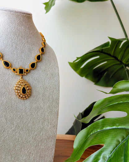 Jyothika Inspired Short Haram Necklace - Green
