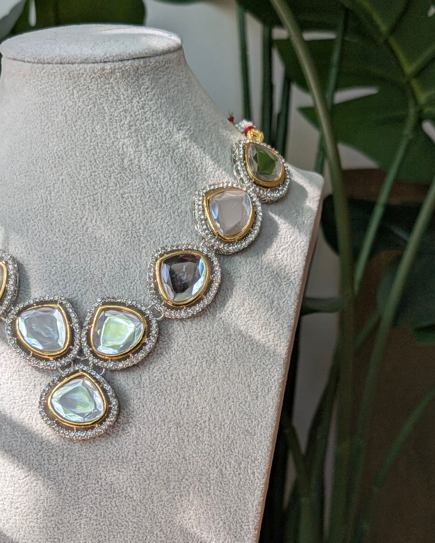 Uncut Polki Necklace with Earrings