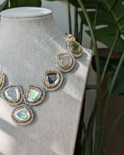Uncut Polki Necklace with Earrings