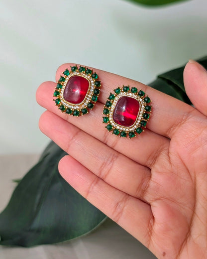 Kunicka Victorian Studs - Ruby