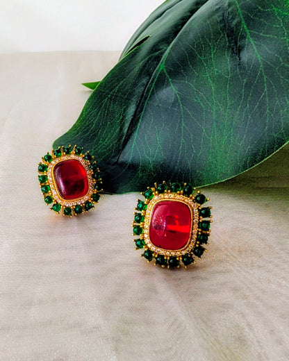 Kunicka Victorian Studs - Ruby