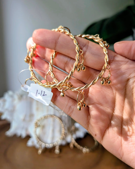 Golden Kashmiri Ghungroo Bangles - Kids