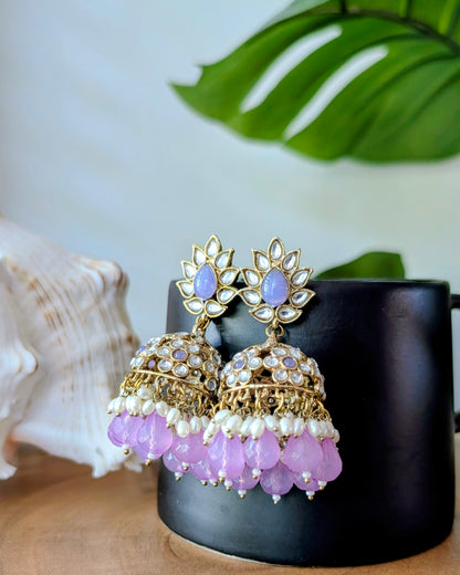 Fareeda Kundan Jhumki - Lavender
