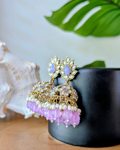 Fareeda Kundan Jhumki - Lavender