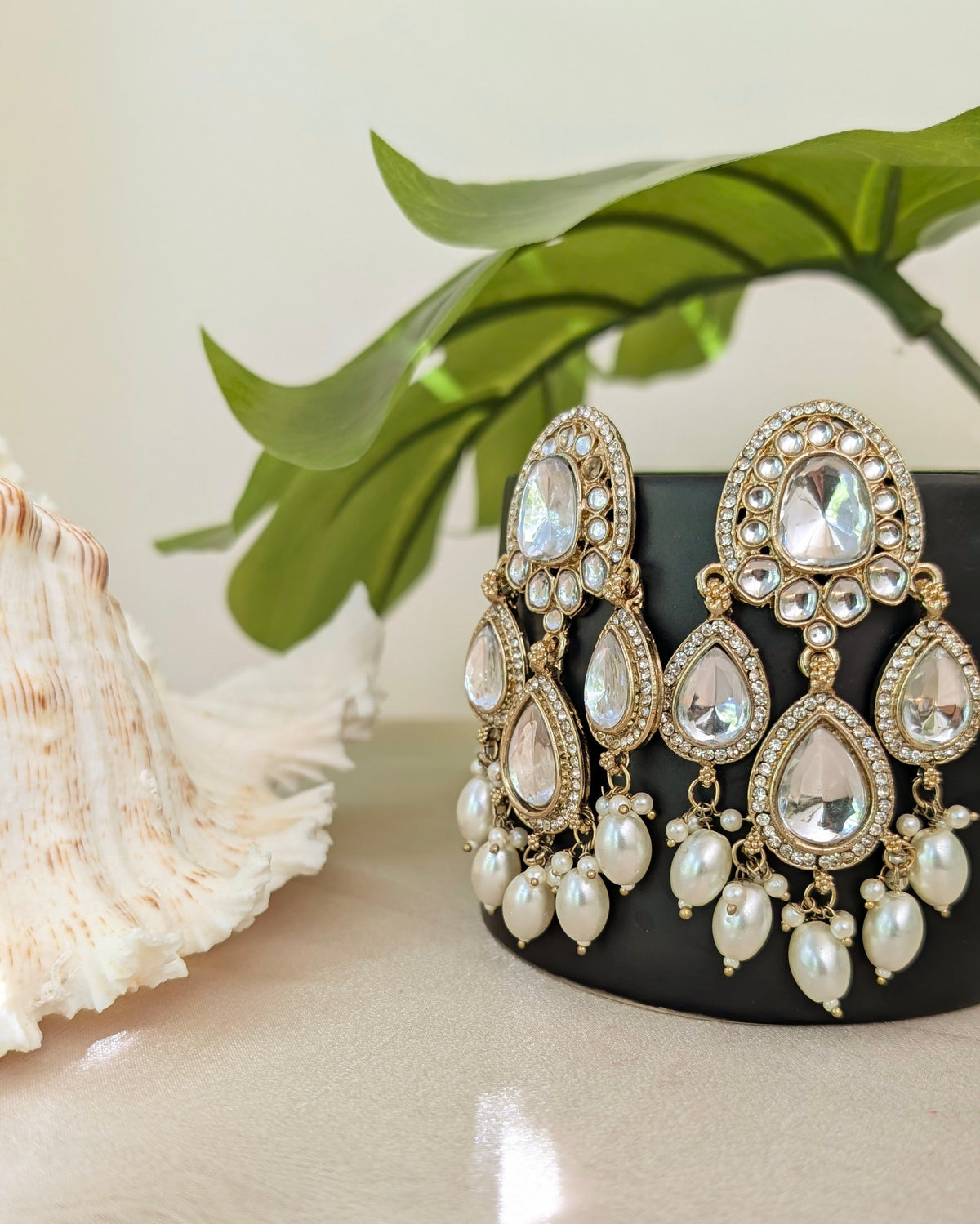 Pallavi Premium Polki Kundan Danglers