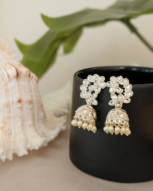 Light Golden Cute Kundan Jhumki