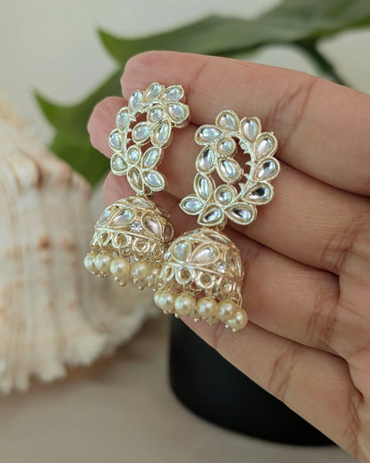 Light Golden Cute Kundan Jhumki