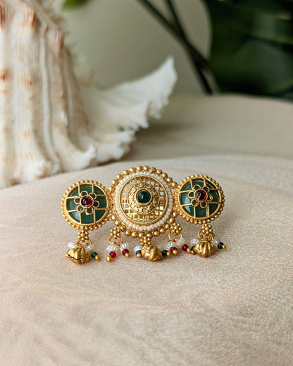 Golden Green Mimi Heritage Adjustable Ring