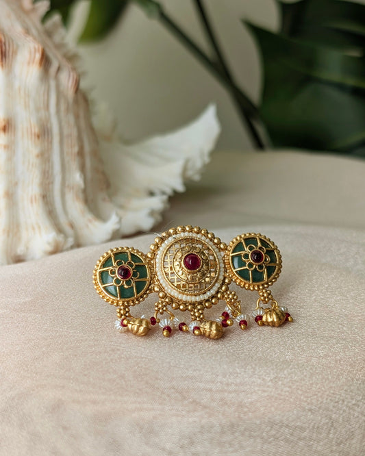 Golden Red Mimi Heritage Adjustable Ring